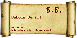 Babocs Berill névjegykártya